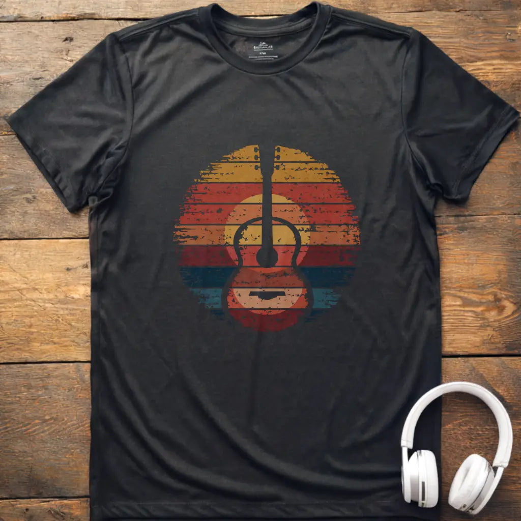 Gitarren-Sonnenuntergang-T-Shirt