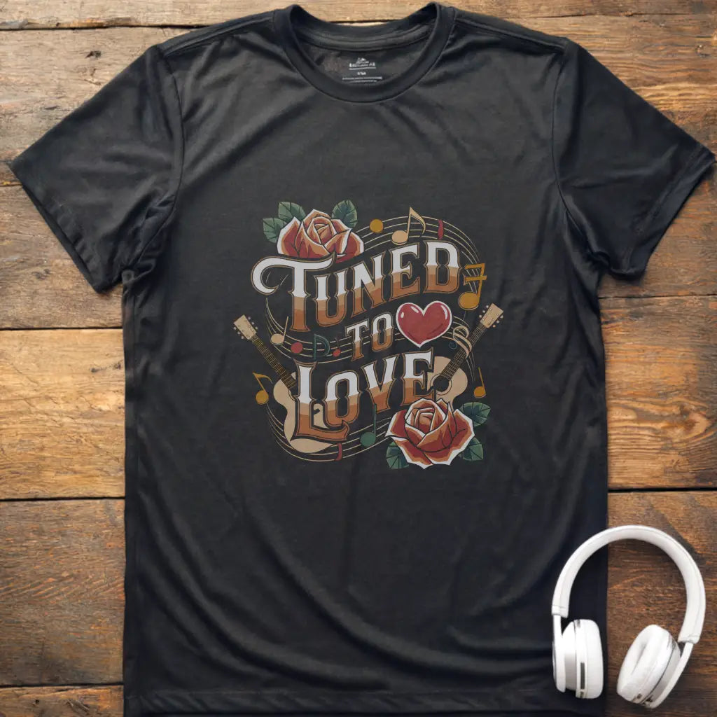 T-Shirt mit Aufdruck „Tuned To Love“
