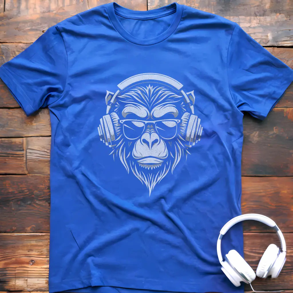 T-Shirt mit Affenkopfhörern