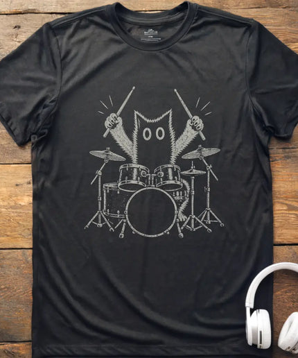 Rock Cat Drum T-Shirt