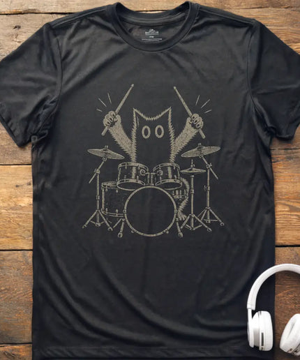 Rock Cat Drum T-Shirt
