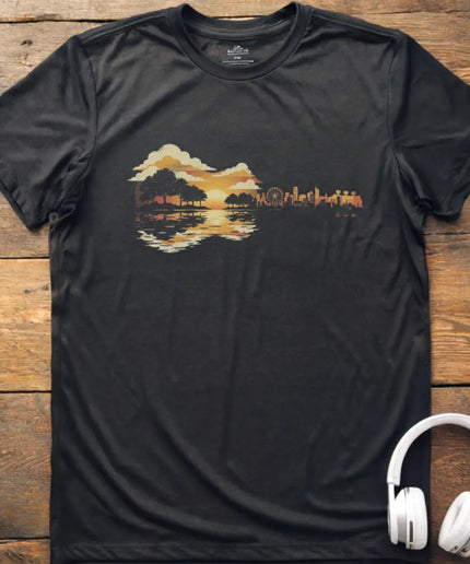 Guitar Sunset Retro T-Shirt