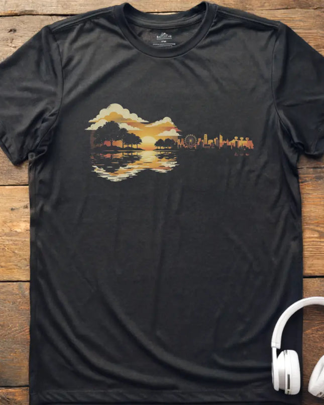Guitar Sunset Retro T-Shirt