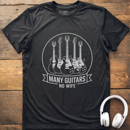 Many Guitars No Wife T-Shirt