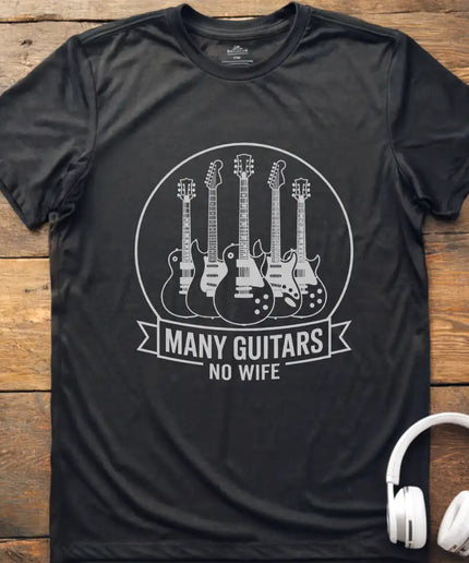 Many Guitars No Wife T-Shirt