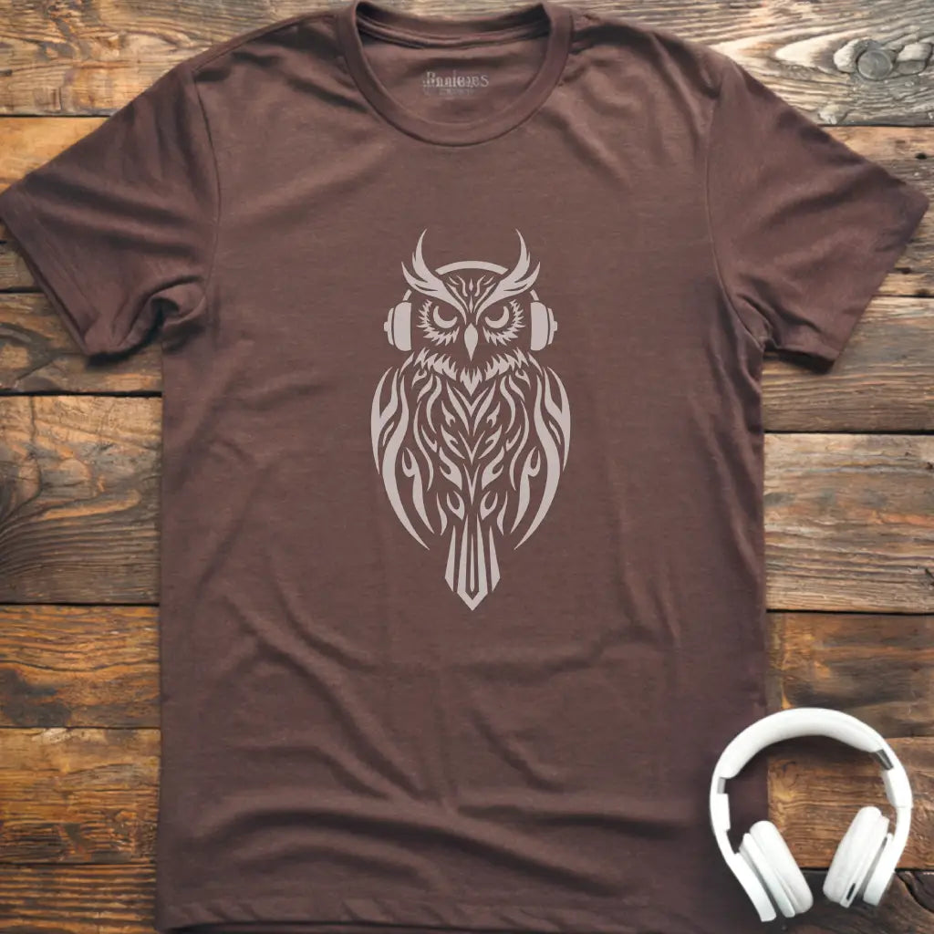 Eulen-Kopfhörer-T-Shirt