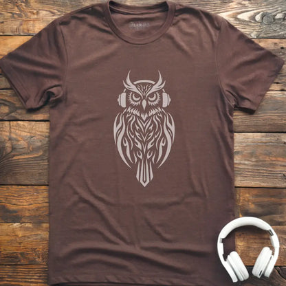 Eulen-Kopfhörer-T-Shirt