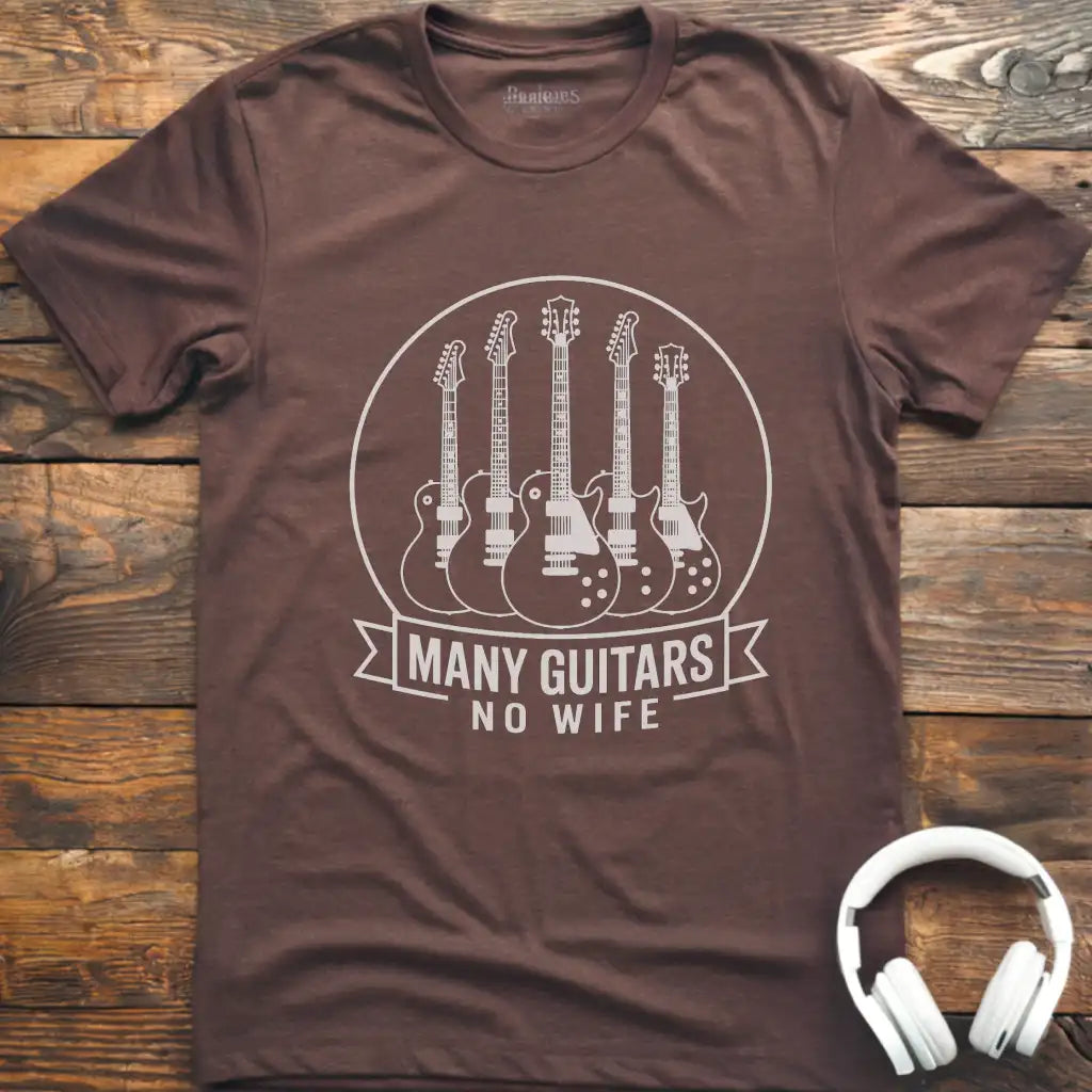 Many Guitars No Wife T-Shirt