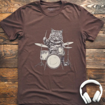 Katze spielt Schlagzeug T-Shirt