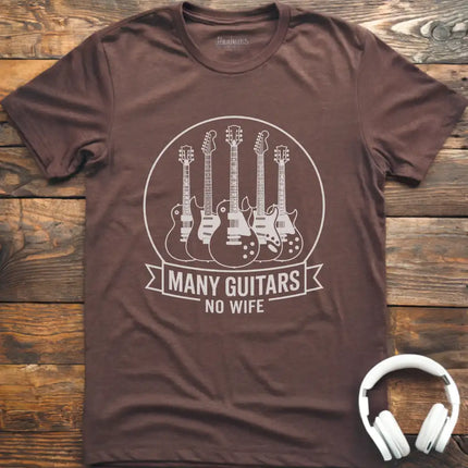 Many Guitars No Wife T-Shirt