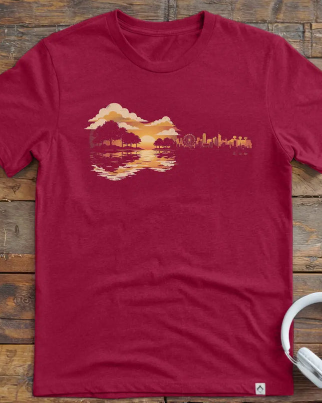 Guitar Sunset Retro T-Shirt