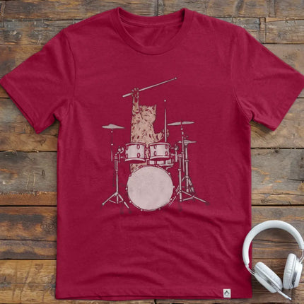 Cat Drums Sketch T-Shirt