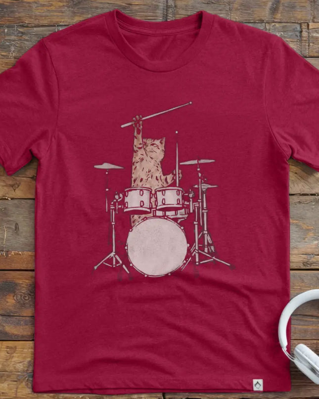 Cat Drums Sketch T-Shirt