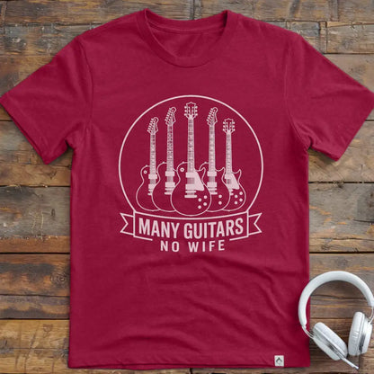 Many Guitars No Wife T-Shirt