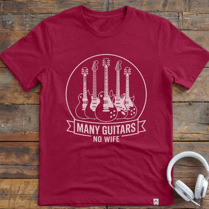 Many Guitars No Wife T-Shirt