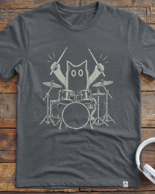 Rock Cat Drum T-Shirt