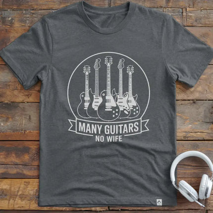 Many Guitars No Wife T-Shirt