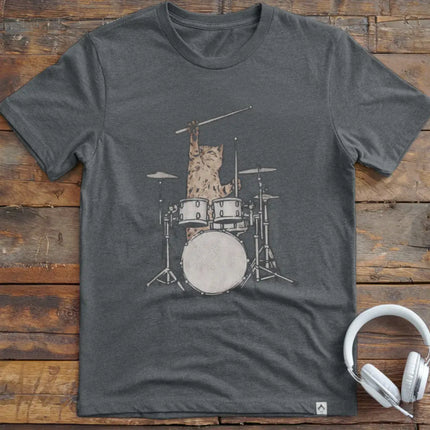 Cat Drums Sketch T-Shirt
