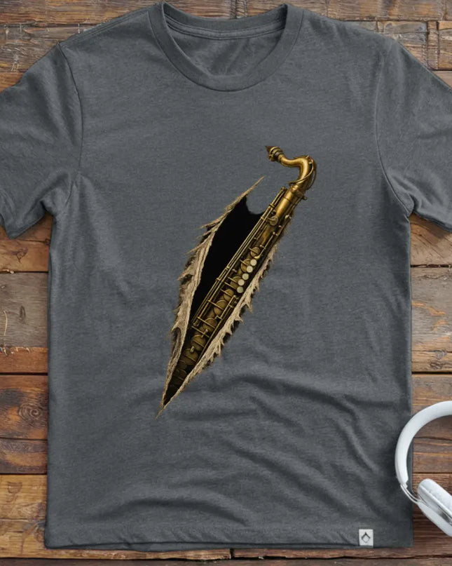 Saxophone Torn T-Shirt