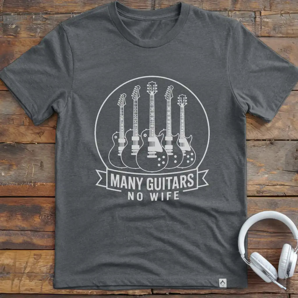 Many Guitars No Wife T-Shirt