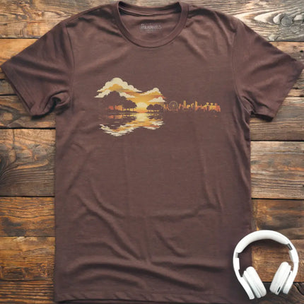 Guitar Sunset Retro T-Shirt