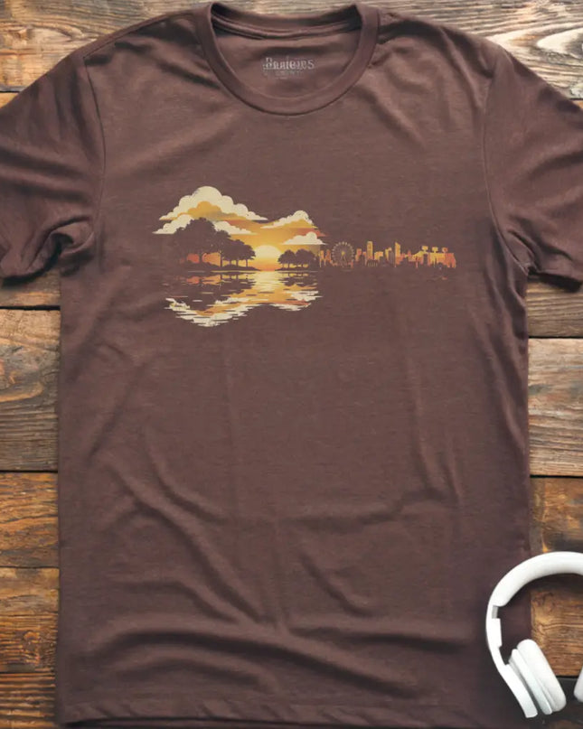 Guitar Sunset Retro T-Shirt