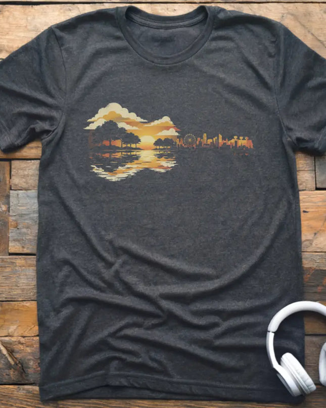 Guitar Sunset Retro T-Shirt