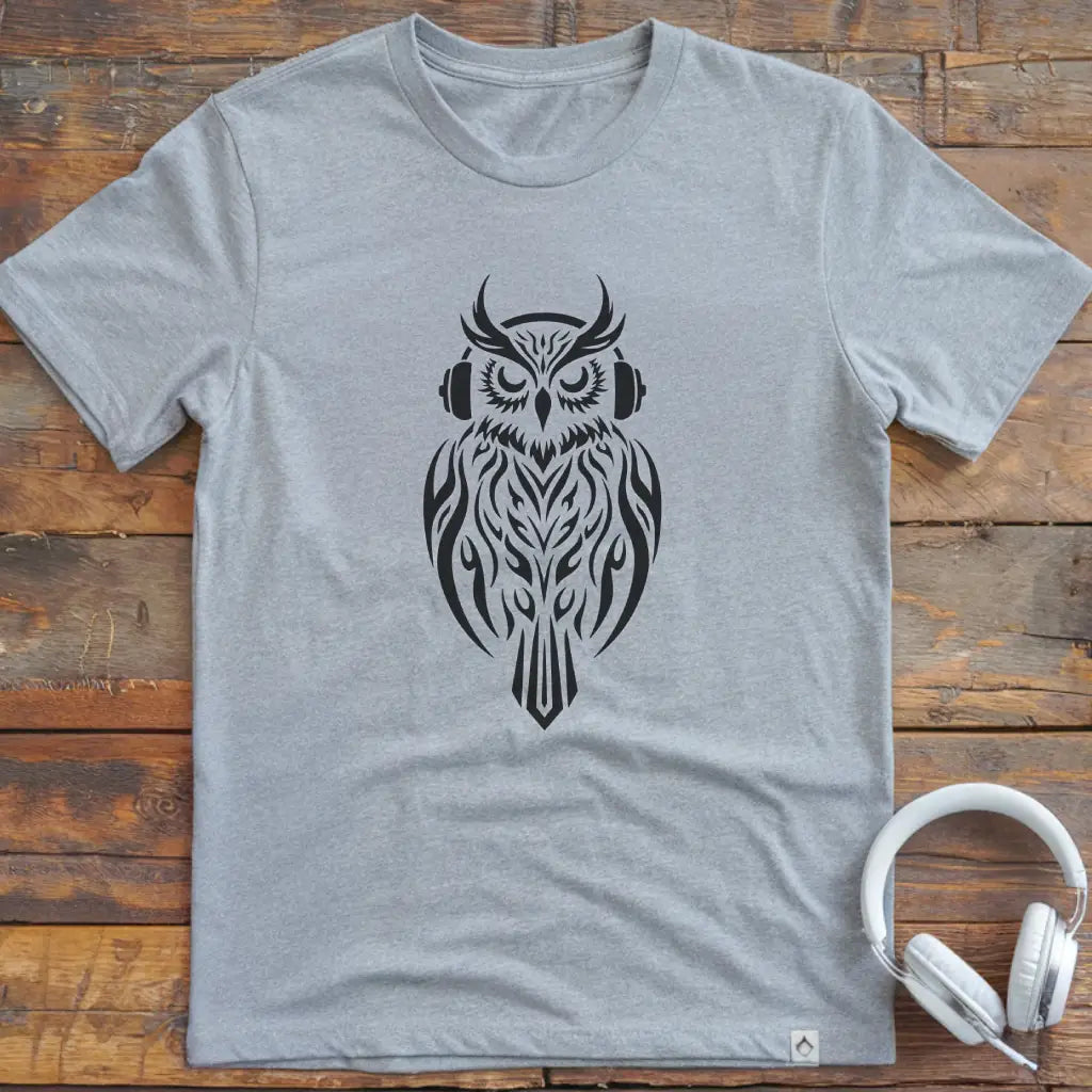 Eulen-Kopfhörer-T-Shirt