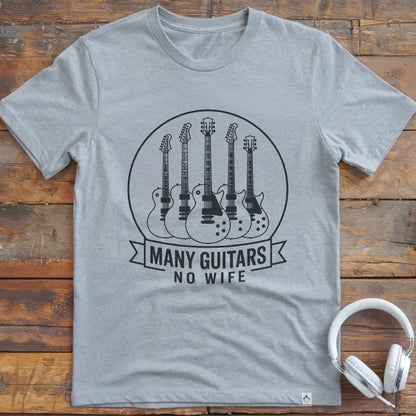 Many Guitars No Wife T-Shirt