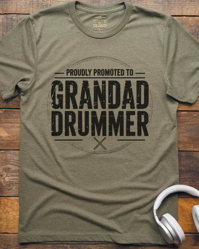Promoted Grandad Drummer T-Shirt
