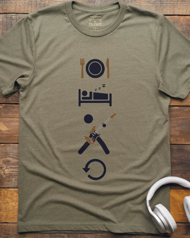 Eat Sleep Guitar Repeat T-Shirt