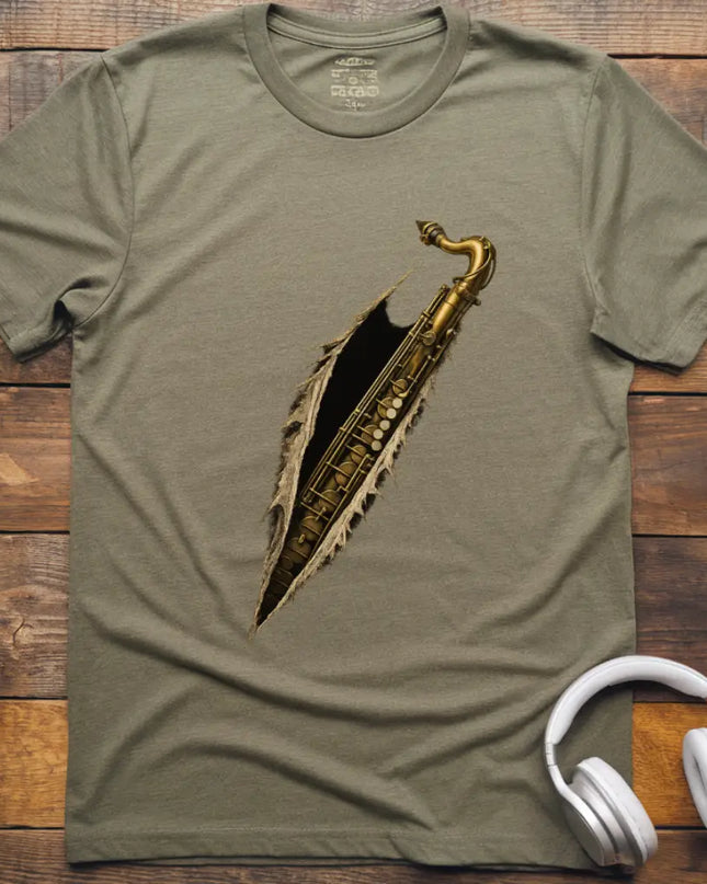 Saxophone Torn T-Shirt