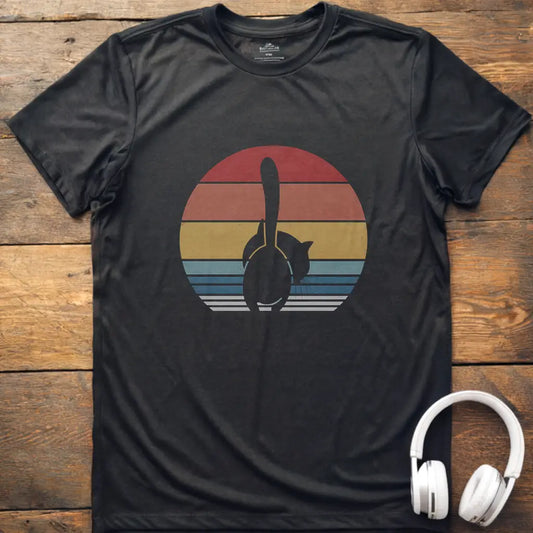 Cat Retro Rear T-Shirt