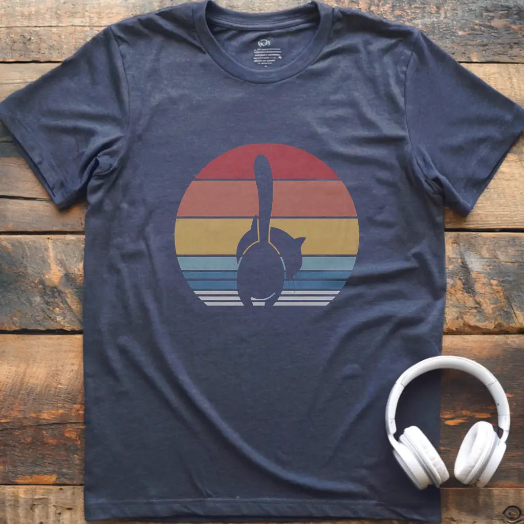 Cat Retro Rear T-Shirt