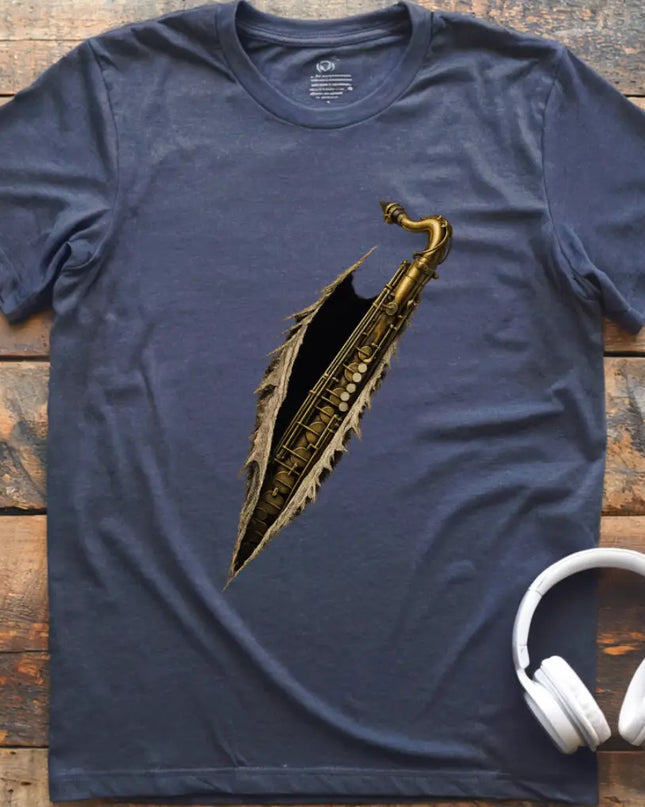 Saxophone Torn T-Shirt