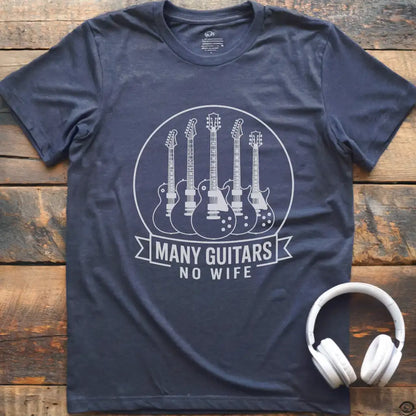 Many Guitars No Wife T-Shirt