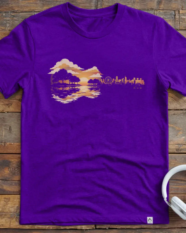Guitar Sunset Retro T-Shirt