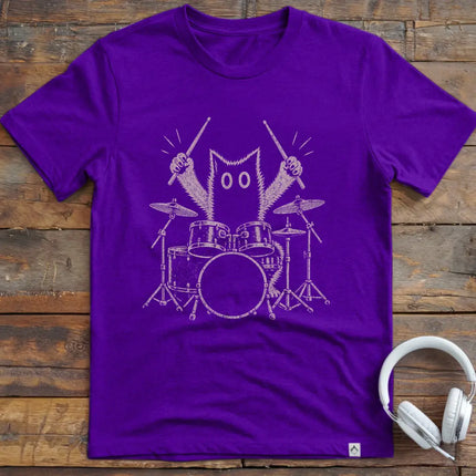 Rock Cat Drum T-Shirt
