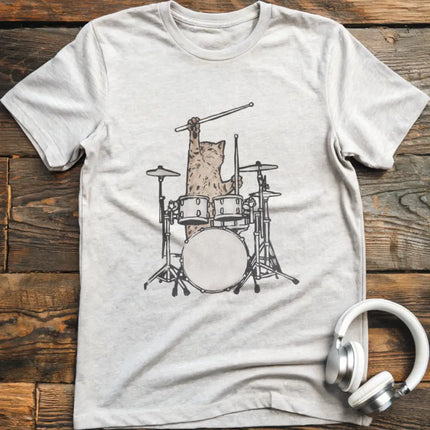 Cat Drums Sketch T-Shirt